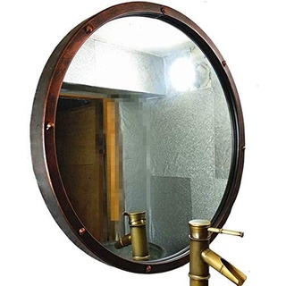 WANGXIAOLINjingzi Makeup Mirror Industrial Style Circular Hanging Eitelkeit Spiegel Große Metallrahmen Runde Make-up Kosmetische Spiegel (Größe: 80cm) (Größe: 60cm) Schminkspiegel (Size : 80cm)