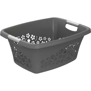 ROTHO Wäschekorb Rotho Wäschekorb Flowers 25 l anthrazit grau