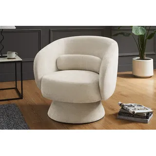 riess-ambiente Drehsessel BOSSA NOVA beige – Chenille, drehbar, Design (Einzelartikel, 1-St), stilvoller Drehsessel mit 360° Funktion – ideal für Wohnzimmer & Büro beige