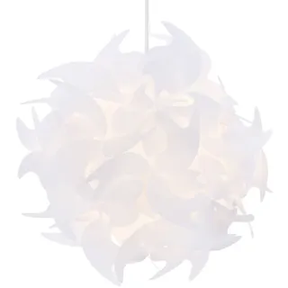 kwmobile DIY Puzzle Lampenschirm Ø36cm - Lampe Schirm mehrteilig Blütenoptik - Puzzlelampe kugelförmig Deckenleuchte - Deko zum Aufhängen in Weiß