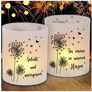 LuxusKollektion Windlicht Windlicht 12 Stück Trauerkerze Personalisiert Beerdigung Trauerlicht weiß