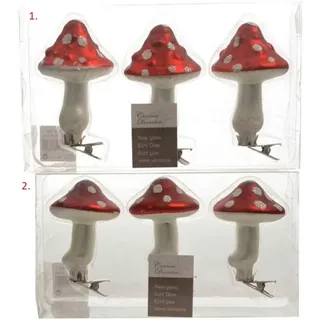 Kaemingk Baumschmuck Pilz Pilzkappe 3er Set Glaspilz Mit Clip