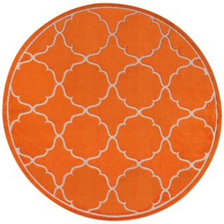 Teppich Berlin, Sanat, rund, Höhe: 6 mm, In -und Outdoor geeignet, robust und pflegeleicht orange Ø 150 cm x 6 mm
