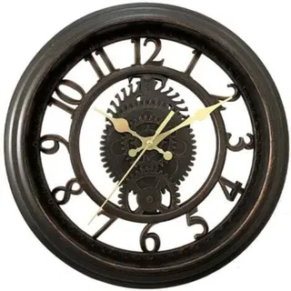 Vintage 11" Wanduhr - Schwarz, Kreative Skelett-wanduhr, Runde Wanduhr Mit Beleuchtung Für Das Wohnzimmer, Luxuriöser Stil