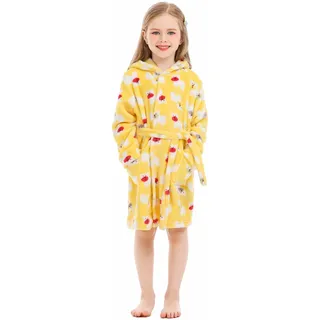 XINNE Unisex Baby Korallen Fleece mit Kapuze Morgenmantel Bademantel Jungen Mädchen Kleinkinder Pyjamas Nachtwäsche - 3-4 Jahre