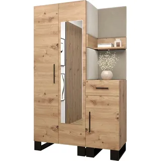 Garderobe ARTIN Set 16 mit gepolsterten Paneelen Industrial Design - Braun