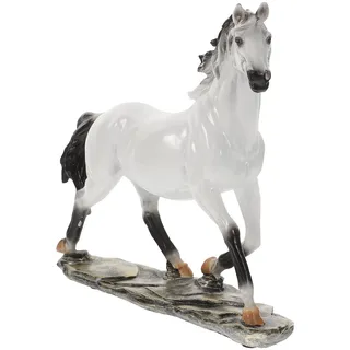 Cutfouwe Deko Pferd Deko Statue Pferd,Pferd-Dekofigur,Pferde-Kunstharz-Statue Dekoration für Wohnzimmer, Büro, Bücherregal, Schlafzimmer,Weiß