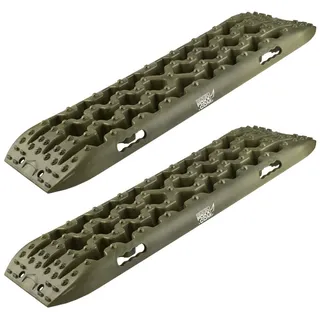ROCK FOXX. COM Bergeboards, Sandbleche, Offroad Anfahrhilfen, 10 Tonnen, Paar, Army Grün