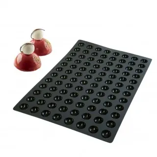 Silikomart Silikonform für 96 Kugeln, Ø 3,5 cm, H 1,75 cm, antihaftbeschichtet, Gesamtgröße 60 x 40 cm, zum Kochen