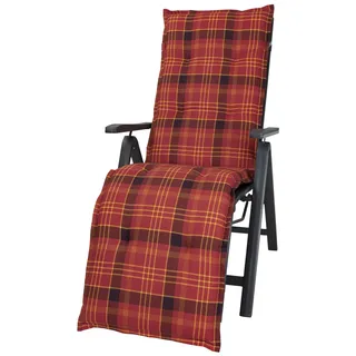 Kettler Polen 2393 Auflage Relaxliege Milano rot-gelb kariert 170x49x6 cm KETTtex