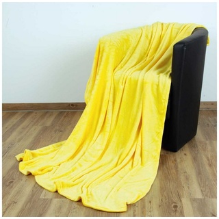 Wohndecke, Bestlivings, Kuscheldecke "Celina" - Gelb - 70x100 cm (BxL) - hochwertige Flauschige Kuschel Decke in vielen Farben und Größen gelb 70 cm x 100 cm