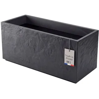 BigDean Pflanzkübel Groß 100 x 39,5 x 43,5 cm Schwarz