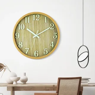 HOHOVYVY Leuchtende Wanduhr 30CM Leuchtziffern Und Zeiger Geräuschloses Quarzwerk Batteriebetrieben Für Wohnzimmer Schlafzimmer Küche
