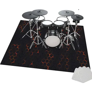 Schlagzeugteppich | Schallschutzmatte | rutschfeste Schlagzeug Teppich für Kids Drum Kit | Professionelles Rechteckiges Bass Drum Elektronisches Jazz Schlagzeug Kit | Trommelmatte 180 x 160 cm