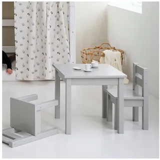 Hoppekids Kindersitzgruppe MADS Kindersitzgruppe, (Set, 2-tlg., 1 Tisch, 1 Stuhl), in vielen Farben, mit einem Stuhl grau