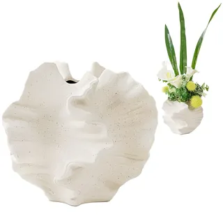 Keramik Vase, Beige Moderne Vasen für Nordisches, Vasen Deko, ästhetische Boho Blumenvase für Zuhause, Wohnzimmer, Büro, Bauernhaus, Couchtisch Dekoration
