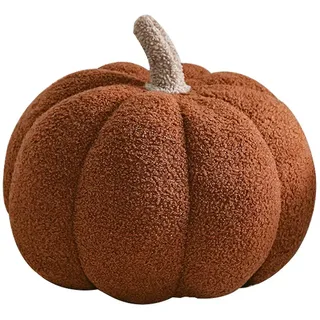 Plüschiges Halloween-kürbis-dekokissen – Weiches Und Flauschiges Kürbiskissen Fürs Sofa – Niedliche Halloween-dekoration – 28 Cm – Braun