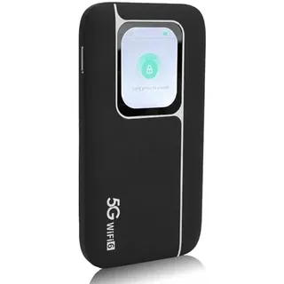 5G WiFi6 LTE Mobiler Hotspot, 5G-Router mit SIM-Kartensteckplatz, Modem mit Internationaler Abdeckung, Tragbare Internetgeräte für Reisen, 16 Geräte, 2,01-Zoll-Farbbildschirm