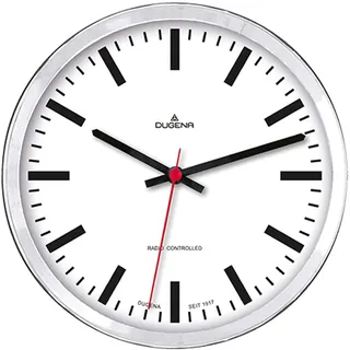 Dugena Funk Wanduhr Kunststoff Silber 30,5 cm