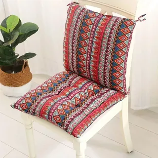 2/4 Stück Stuhlkissen mit Rückenteil , Sitzkissen 50x50/40x40cm Integriert Rückenkissen mit Bänder, Niedriglehner Auflage Polsterauflage Für Zuhause, Büro, Garten ( Color : #16 , Size : 40x40cm/16x16i