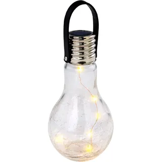 GLOBO Solarleuchte Edelstahl Glas Dämmerungssensor spritzwassergeschützt silber