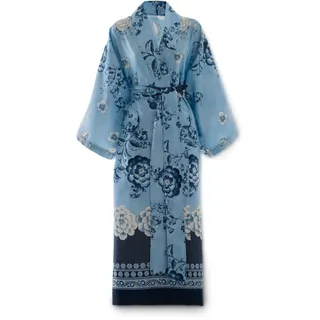 BASSETTI Kimono PARAGGI  aus reinem Baumwollsatin blau S-M