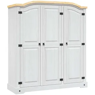 vidaXL Kleiderschrank, Weiß, Holz, Kiefer, 4 Fächer, 52x170x151.6 cm, Garderobe, Garderoben-Sets & Serien, Garderoben-Sets