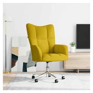 vidaXL Relaxsessel Senfgelb Samt 61 x 69 x 69 cm Gelb drehbar mit Rollen