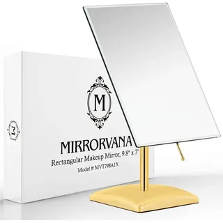 Mirrorvana Großer Tischspiegel, Kosmetikspiegel ohne Rahmen, 18×25cm (Gold)