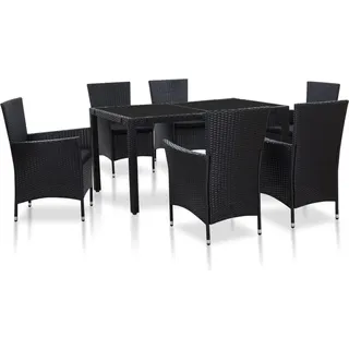 vidaXL Garten-Essgruppe 7-tlg. schwarz 45977