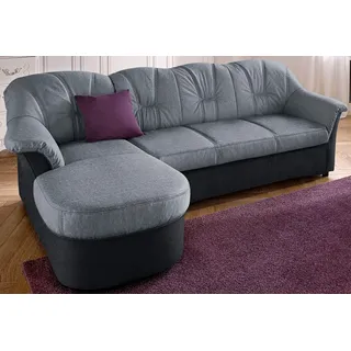 DOMO collection Eckcouch Kunstleder 3-Sitzer Schwarz/Silber