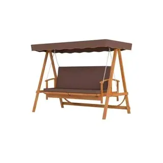 Outsunny Hollywoodschaukel braun Holz B/H/L: ca. 130x181x236 cm - braun