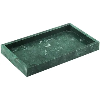 MUKCHAP Marmor Tablett Grün 28 x 16 x 3 cm, Marmor Tablett Rechteckig, Badezimmer Tablett Marmor Aufbewahrung, Waschtisch Tablett für Küche, Arbeitsplatte