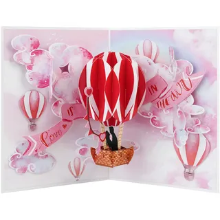 REMOtech 3D Pop-Up Karte Heißluftballon Liebe