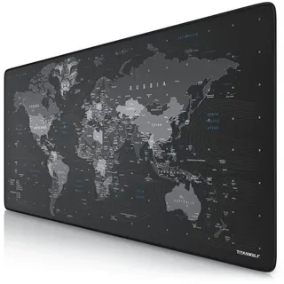 Titanwolf Gaming Mauspad XXL Globus II Schwarz