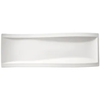 Villeroy & Boch Servierplatte New Wave, Weiß, Keramik, Uni, rechteckig, 15x42 cm, Tischkultur & Servieren, Servierplatten