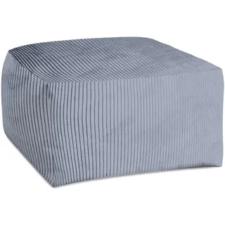 DreamRoots Pouf Hocker Fußhocker Cord, Cube 70x70x40cm, Baltic Sea