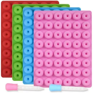 LuxusKollektion Donutform Mini Donut Silikonform 48er Pack Antihaftbeschichtung Süßigkeiten bunt