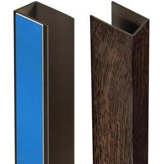 schattenfreu.de Rollo U Führungsschiene (Paar) – Rollos Seitenführung, Schienen für Verdunklungsrollo, Kassettenrollo, Thermo-Rollo, in 10-240 cm Länge, Kunststoff, Dunkles Holz