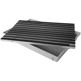 ACO 60x40 Fußmatte Gummi schwarz mit Bodenwanne Vario Light Schuhabtreter Abstreifer Türmatte