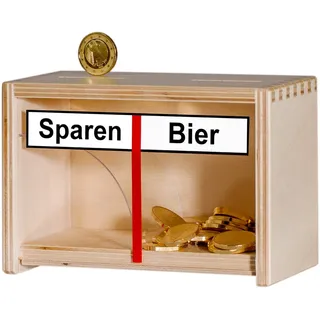Witzige Spardose für Erwachsene | Sparen/Bier | Braun | Geld rutscht Immer zum Bier | Bierkasse | Sparschwein lustig | Sparbüchse | Biergeschenke | Geschenke für Männer zum Geburtstag