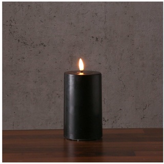 Deluxe Homeart LED-Kerze MIA Echtwachs Deluxe Wachsspiegel flackernd H: 15cm D: 7,5cm schwarz schwarz
