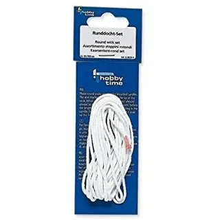 Glorex 6 8621 2 Kerzendocht Größe 09, 3 m, weiß, Taille 9