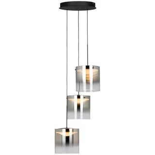 Dieter Knoll Led-Hängeleuchte Baia, Schwarz, Metall, Glas, Uni,Uni, 165 mm, rund,rund, 180 cm, RoHS, CE, 3 Helligkeitsstufen, Lampen & Leuchten, Innenbeleuchtung, Leuchten nach Räumen, Esstischlampen