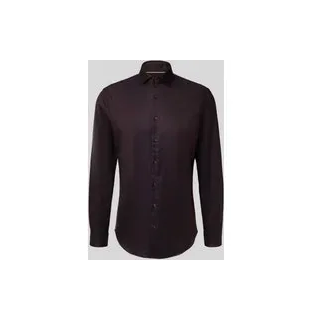 Slim Fit Businesshemd aus Baumwolle mit Haifischkragen, Pflaume, 41/42