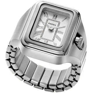 Uhrenring FOSSIL "RAQUEL WATCH RING" Armbanduhren silberfarben Damen Quarzuhren Quarzuhr, Damenuhr, analog