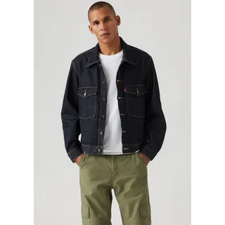 Jeansjacke LEVI'S "EMBARCADERO STATION", Herren, Gr. S, love your smile rins, Denim/Jeans, Obermaterial: 100% Baumwolle, bequem hüftlang, 1-Knopf-Manschette, Jacken Jeansjacke, mit kontrastfarbenen Steppnähten