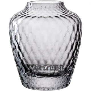 Leonardo Home Giulia Vase • 1 Stück • Blumenvase aus grauem Glas • ⌀4,8 cm • Stilvolle Vase mit haptischer Optik • Glasvase für kreative Blumensträuße • Zeitloses Design • Höhe 11 cm • grau • 055283