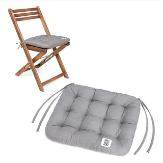 HAVE A SEAT Living - Sitzkissen Klappstuhl 40x35 cm - 2er Set - Bequemes Sitzkissen Outdoor - Waschbar bis 95°C, Wetterfest, Orthopädisch - Made in Germany (2er Set - 40x35 cm, Hellgrau)