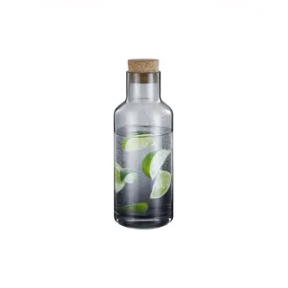 blomus Wasserkaraffe -HYDRA- | Glaskaraffe 1 Liter mit Korkdeckel | Wasserkrug Farbe Smoke | 9B x 26H cm